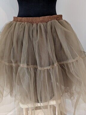 Vintage Petticoat Retro Brown Medium Crinoline Slip Underskirt Dance Coquette.